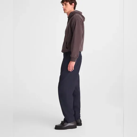 Madewell Men's Cotton-Wool Blend Pleated Trousers Pants Navy 35x32 NWT - Picture 2 of 8